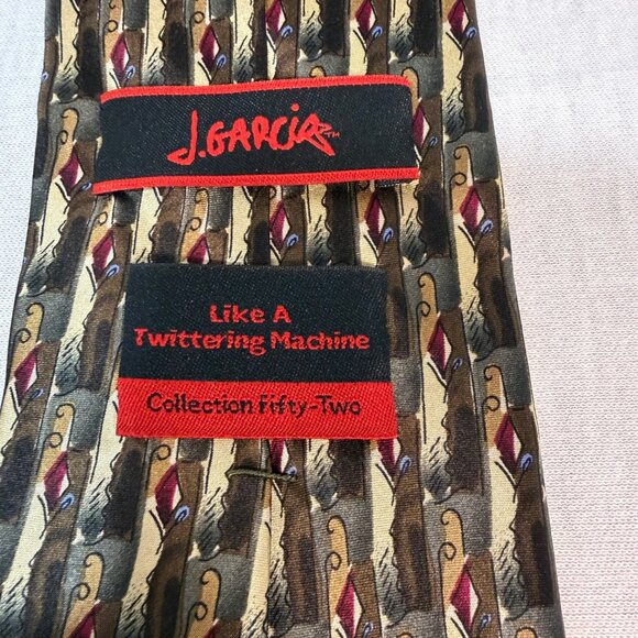 Jerry Garcia Silk Tie "Like a Twittering Machine" Collection 52 Abstract Art - Picture 4 of 6